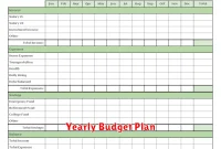 Yearly Budget Plan